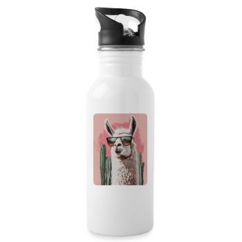 lama - Gourde avec paille intégrée - blanc - Droite