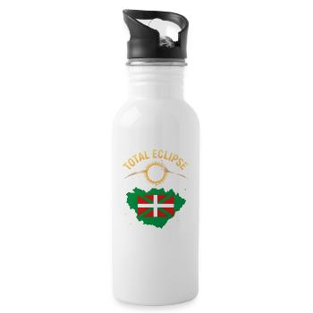 Total Solar Eclipse Bilbao 2026 - Water bottle with straw - white - Right