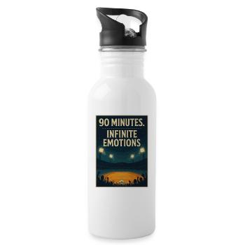 90 Minutes Infinite Emotions – Football Design - Water bottle with straw - white - Right
