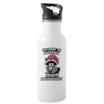 Night shift night shift nurse caregiver - Water bottle with straw - white - Right