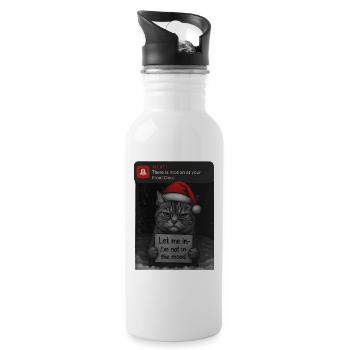 Cat Christmas with funny saying cats - Water bottle with straw - white - Right