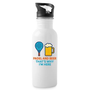 Padel And Beer That's Why I'm Here Fun Padel - Water bottle with straw - white - Right