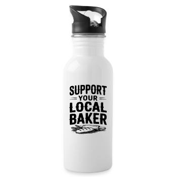 Soutenez votre boulanger local - Gourde avec paille intégrée - blanc - Droite