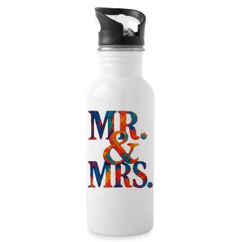 MR. & MRS - Romantic Wedding - Newlyweds - Water bottle with straw - white - Right