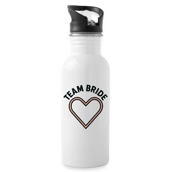 Junggesellenabschied Braut Team - TEAM BRAUT - Trinkflasche mit integriertem Trinkhalm - Weiß - Rechts