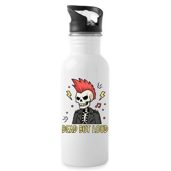 Dead but loud punk skeleton - Water bottle with straw - white - Right
