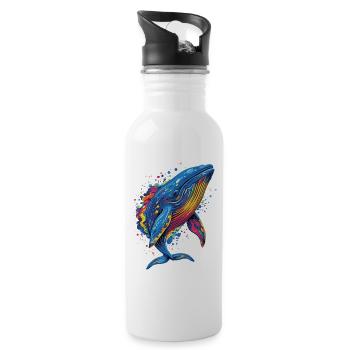 Blauwal Wal Blauwale Walgesang Taucher Ozean Wale - Trinkflasche mit integriertem Trinkhalm - Weiß - Rechts