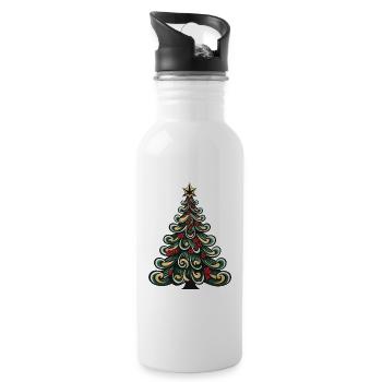 Sapin de Noël Noël - Gourde avec paille intégrée - blanc - Droite