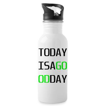 Todayisagoodday - Trinkflasche mit integriertem Trinkhalm - Weiß - Rechts