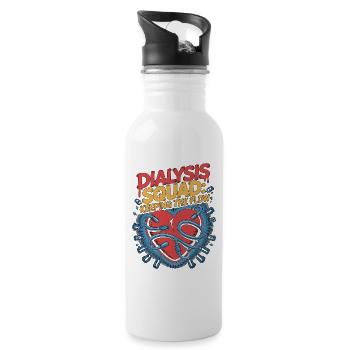 Dialysis Nurse Dialysis Squad Nephrology Nurse - Water bottle with straw - white - Right