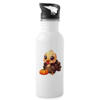 Thanksgiving Truthahn Baby - Trinkflasche mit integriertem Trinkhalm - Weiß - Rechts