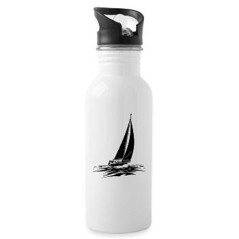 Segelboot Segeln Illustration Matrose - Trinkflasche mit integriertem Trinkhalm - Weiß - Rechts