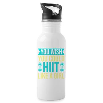 Fitness Fanatics Hiit Like A Girl Calisthenics Gym - Trinkflasche mit integriertem Trinkhalm - Weiß - Rechts