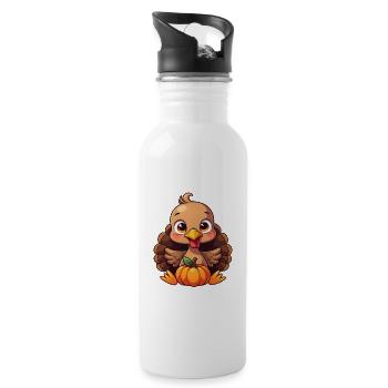Thanksgiving Truthahn Baby - Trinkflasche mit integriertem Trinkhalm - Weiß - Rechts
