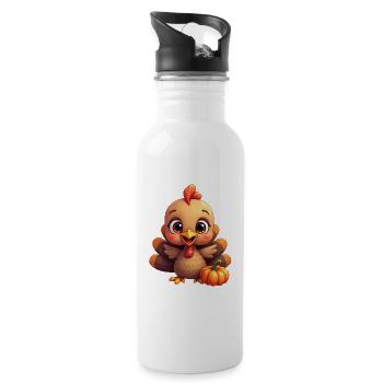 Thanksgiving Truthahn Baby - Trinkflasche mit integriertem Trinkhalm - Weiß - Rechts