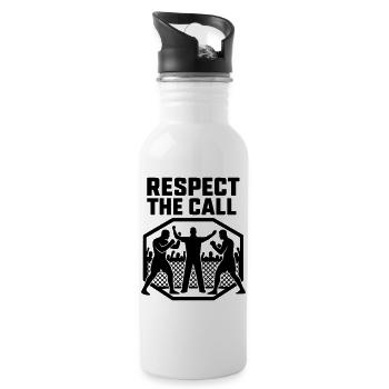 MMA Tribute Respect The Call - Trinkflasche mit integriertem Trinkhalm - Weiß - Rechts