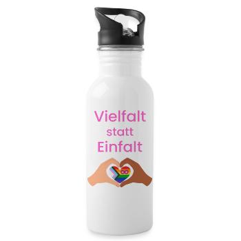 Diversity instead of simplicity - Water bottle with straw - white - Right