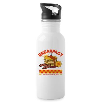 Cadeau de cuisson de pâte à gaufres pour les gourmets - Gourde avec paille intégrée - blanc - Droite