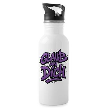 Believe in yourself graffiti - Water bottle with straw - white - Right