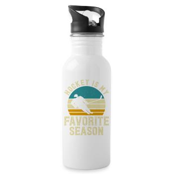 Hockey Eishockey Eishockeyspieler Geschenk - Water bottle with straw - white - Right