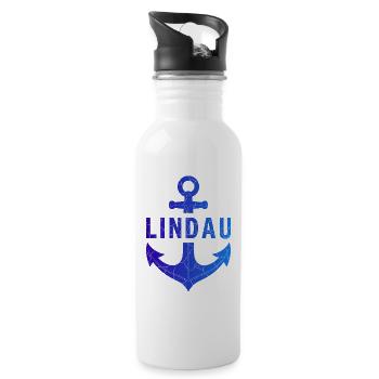 Anker Lindau Bodensee - Trinkflasche mit integriertem Trinkhalm - Weiß - Rechts