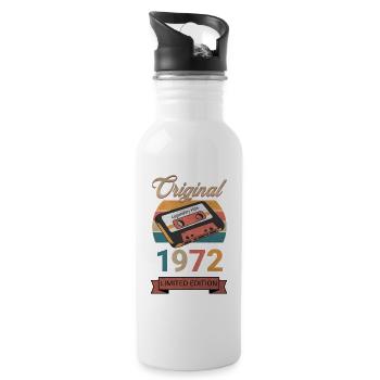 Original 1972 Limited Edition Geburtstag Geschenk - Trinkflasche mit integriertem Trinkhalm - Weiß - Rechts