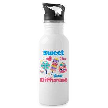Ollipop Liebe Süß And Lustig - Trinkflasche mit integriertem Trinkhalm - Weiß - Rechts