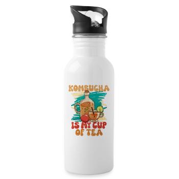 Kombucha is my cup of tea - Water bottle with straw - white - Right