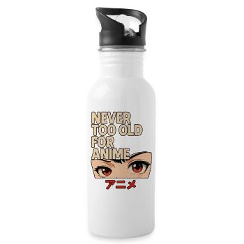 Never Too Old For Anime Japan Streetwear Design - Water bottle with straw - white - Right