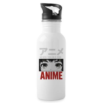 Never Too Old For Anime Japan Streetwear Design - Water bottle with straw - white - Right