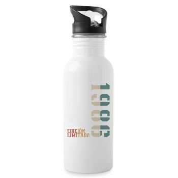 Original 1986 Vintage Retro Birthday Gift - Water bottle with straw - white - Right