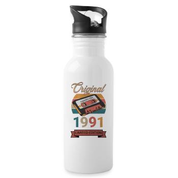 Cadeau d’anniversaire original 1991 en édition limitée - Gourde avec paille intégrée - blanc - Droite