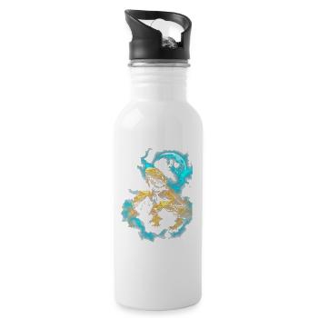 Bearded Dragon Trio - Water bottle with straw - white - Right