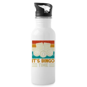 Bingo Game It ́s Time Bingo - Water bottle with straw - white - Right