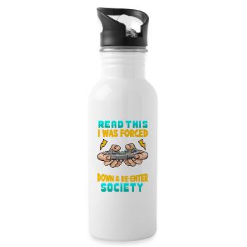 Gaming - Trinkflasche mit integriertem Trinkhalm - Weiß - Rechts