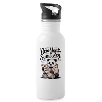 Entspannt ins neue Jahr Panda Shirt mit Zen-Vibes - Trinkflasche mit integriertem Trinkhalm - Weiß - Rechts