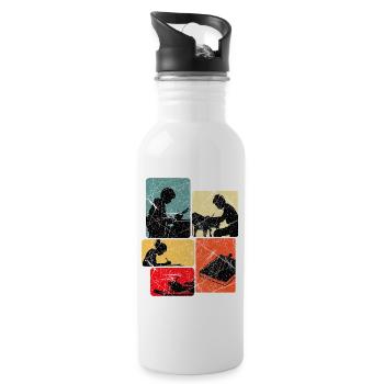 Writer Author Writer Writing Gift - Water bottle with straw - white - Right