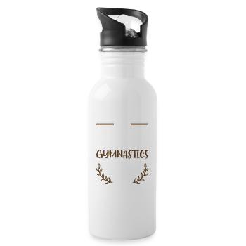 J’adore la gymnastique Heart Design - Gourde avec paille intégrée - blanc - Droite