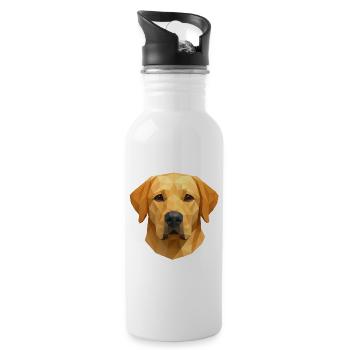 Polygon Labrador Retriever Gift - Water bottle with straw - white - Right