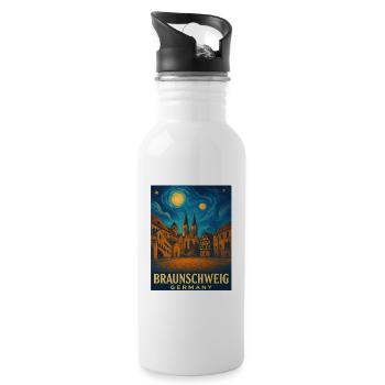 Brunswick Night Light City Motif - Water bottle with straw - white - Right