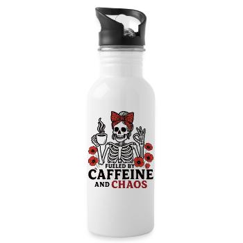 Mother Caffeine Mom Skeleton Coffee - Water bottle with straw - white - Right