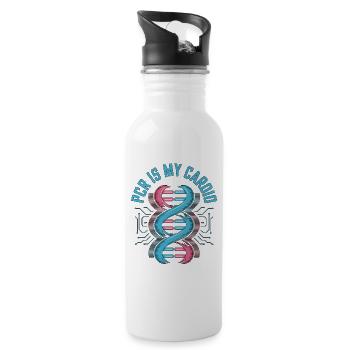 Lab Technician PCR Is My Cardio Laboratory Work - Trinkflasche mit integriertem Trinkhalm - Weiß - Rechts