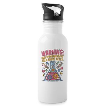 Lab Technician Warning May Medical Laboratory Work - Trinkflasche mit integriertem Trinkhalm - Weiß - Rechts