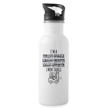 Forklift Driver Forklift Driver, Forklift Warehouse Clerk - Water bottle with straw - white - Right