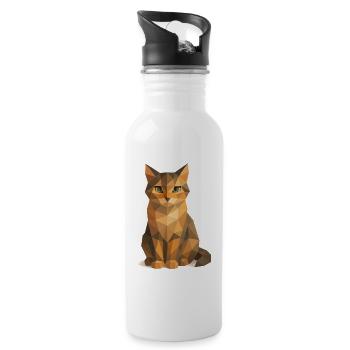 Cute Cat – Cute Kitten for Animal Lovers - Water bottle with straw - white - Right
