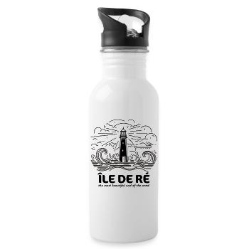 Gift Ile de Ré Souvenir Strände Charente-Maritime - Trinkflasche mit integriertem Trinkhalm - Weiß - Rechts