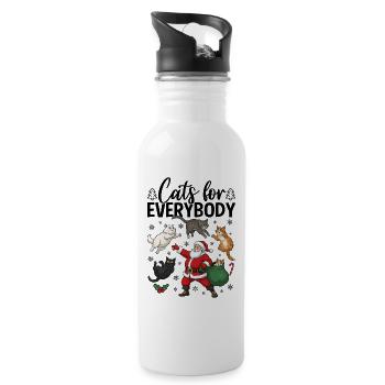 Cats For Everybody - Trinkflasche mit integriertem Trinkhalm - Weiß - Rechts