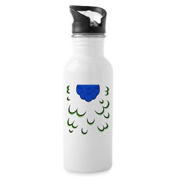 Funny Peacock Belly Lazy Halloween Costume Easy DI - Water bottle with straw - white - Right