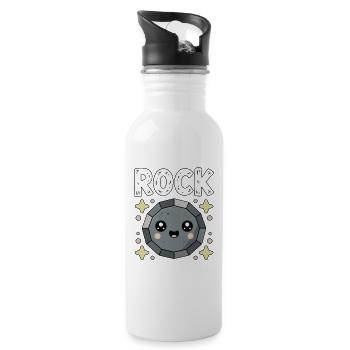 Ciseaux Pierre Papier Jupe Kawaii - Gourde avec paille intégrée - blanc - Droite