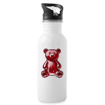 Gummibär Rot - Trinkflasche mit integriertem Trinkhalm - Weiß - Rechts